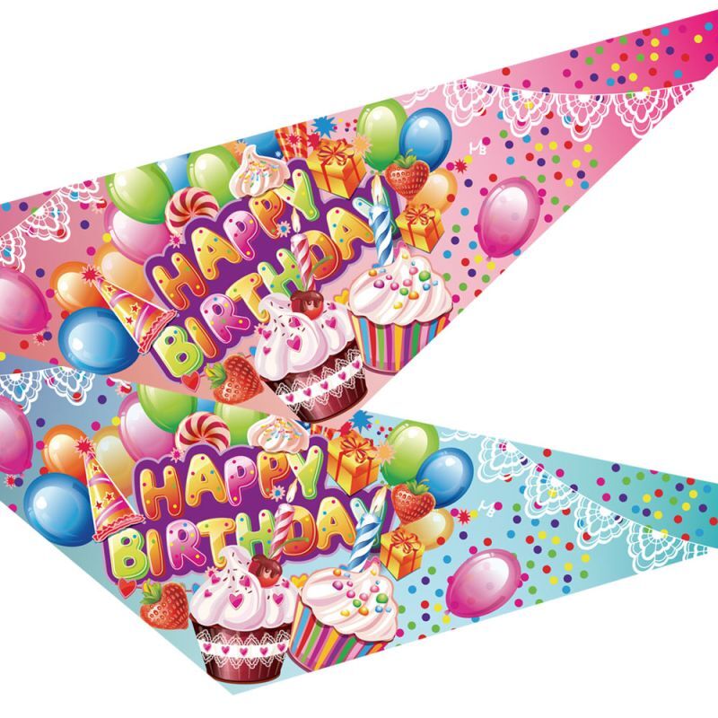 【在庫限り】 デザイン バンダナ バースデー ケーキ 10枚 SS/S （ SSサイズ ）