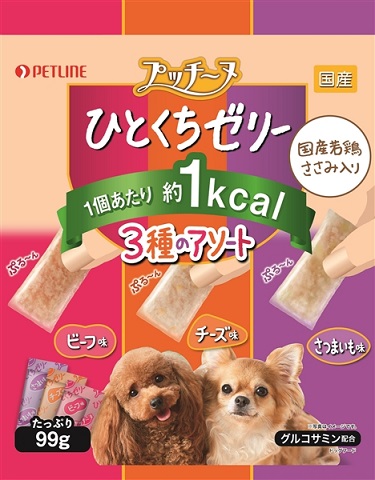 プッチーヌ ひとくちゼリー 国産 若鶏ささみ入り 3種のアソート 99g