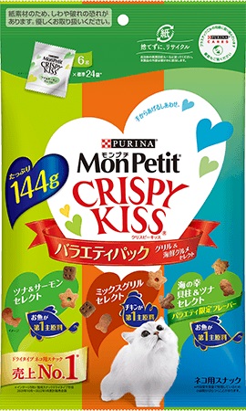 モンプチ クリスピーキッス バラエティパック グリル＆海鮮グルメセレクト 144g