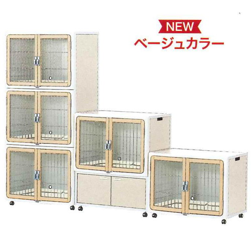 ペットマンション 片面タイプ 専用ストッカー ベージュ/グレー （ ベージュ ）