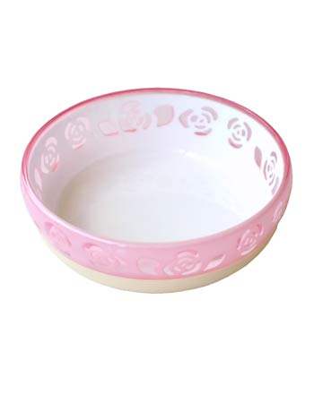 おいしく見える ニャン食器 ミニ/S 各色 （ ミニサイズ ピンクローズ ）