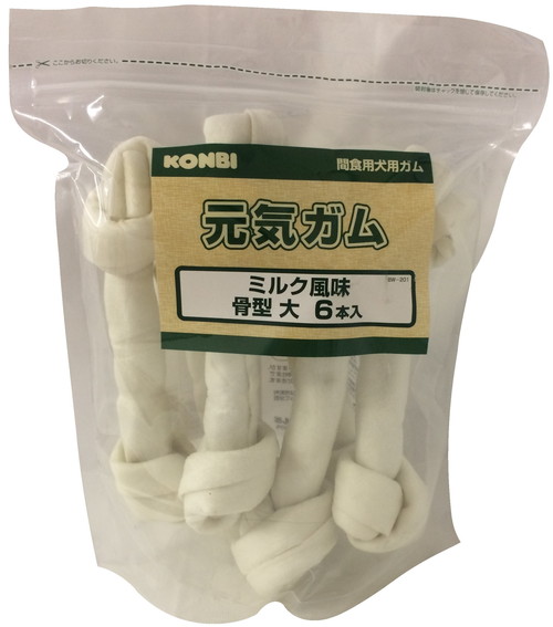 元気ガム ミルク風味 骨型 大 6本入（ 7.5インチ ）