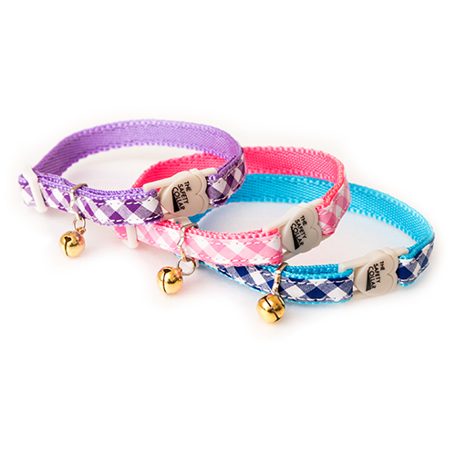 ギンガムチェック セーフティーカラー 猫用 各色 （ ピンク ）