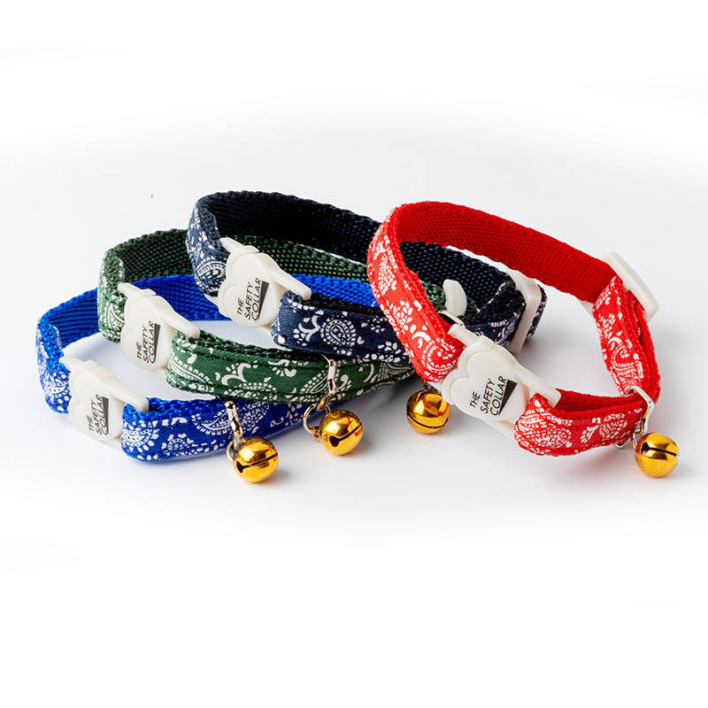 ペイズリー セーフティーカラー 猫用 各色 （ レッド ）