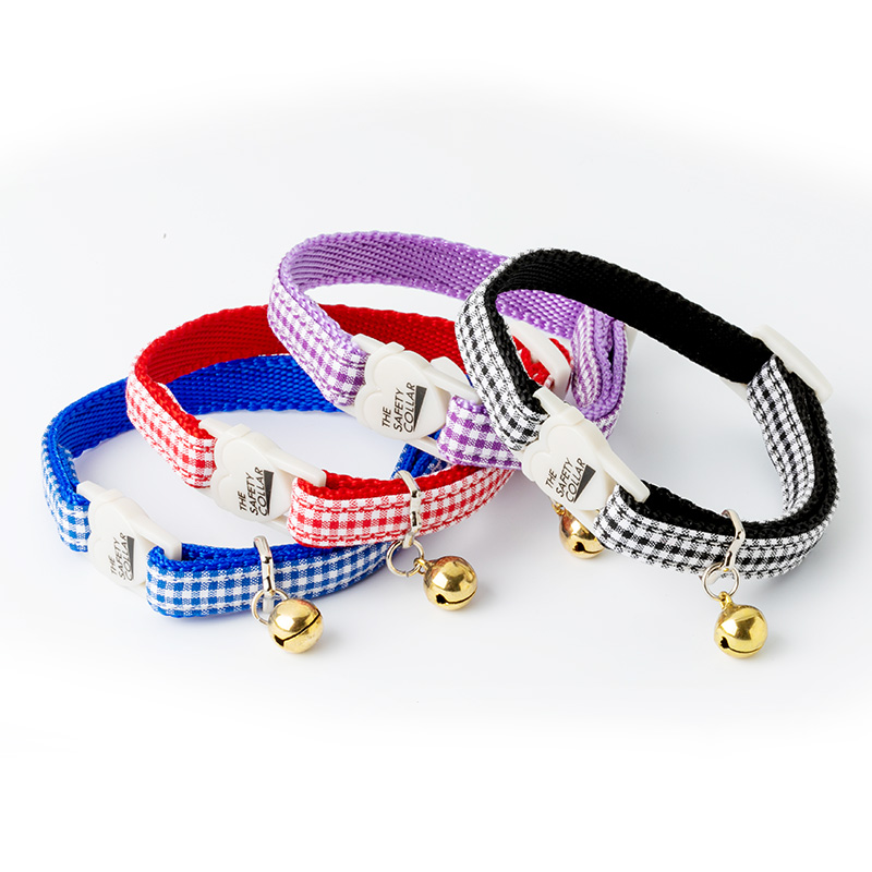 プチギンガムチェック セーフティーカラー 猫用 各色 （ レッド ）