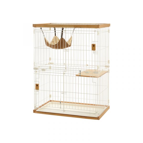 木製 お掃除簡単 キャットサークル ライトブラウン Sサイズ