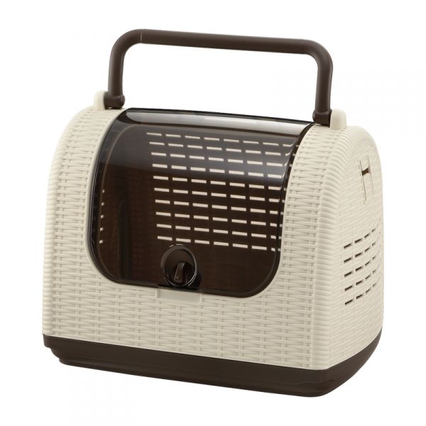 ラタンキャリー アイボリー/ブラウン （ アイボリー ）