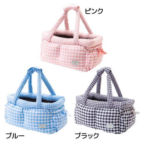 レトロギンガム キャリーバッグ 各色 (ピンク)
