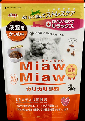 MiawMiaw カリカリ小粒 かつお味 580g