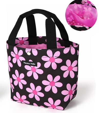 ハンナフラ お散歩 バッグ ミニトート バッグ レトロフラワーピンク