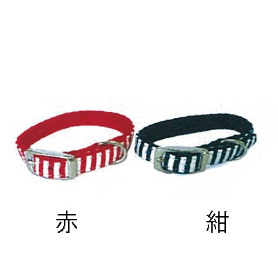 マイスター ピン カラー シンプル ボーダー 10 S/M レッド/ブルー （ Sサイズ レッド ）