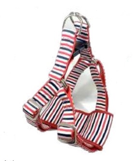 マイスター クッション ハーネス トリコ ボーダー LLサイズ レッド/ダークブルー （ レッド ）