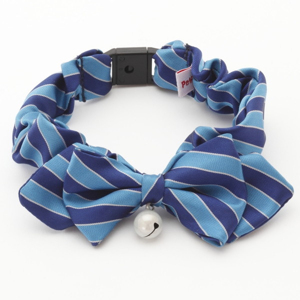 シャルマン キャットカラー シュシュ ストライプ ブルー