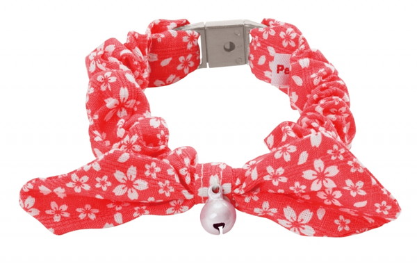 猫小町 シュシュ 桜 レッド/グリーン/ホワイト （ レッド ）