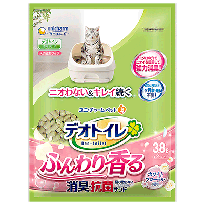 デオトイレ ふんわり香る消臭・抗菌サンド ホワイトフローラルの香り 3.8L