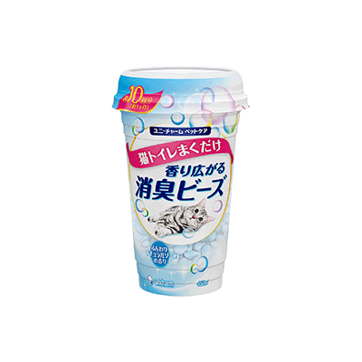 デオトイレ 猫トイレ まくだけ香り広がる消臭ビーズ ふんわりナチュラルソープの香り 450ml