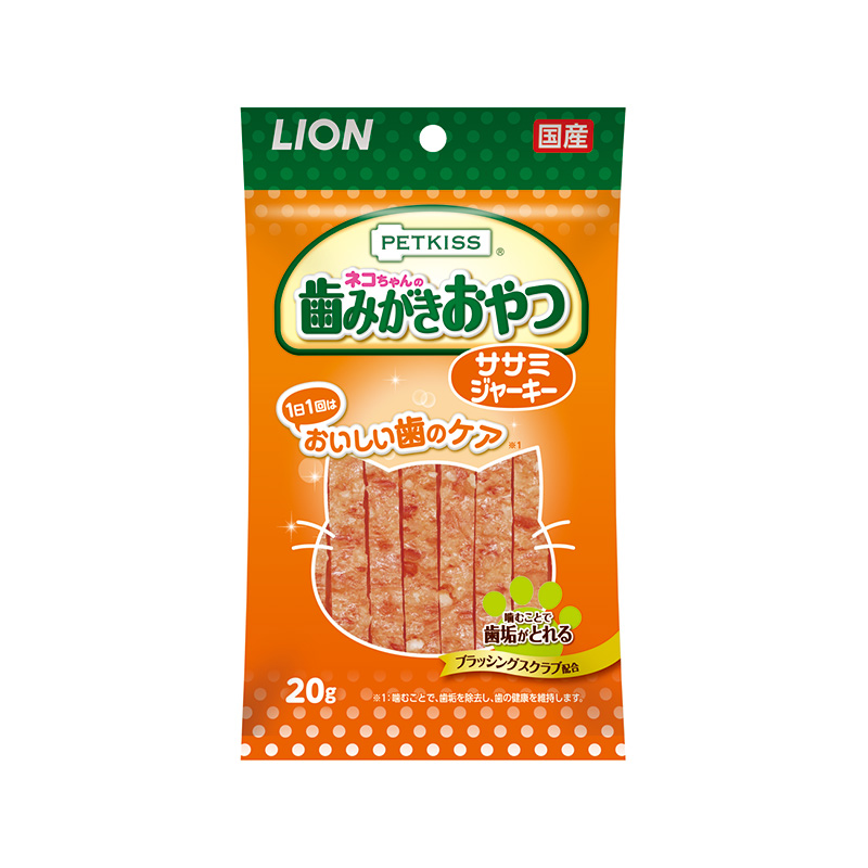PETKISS ネコちゃんの歯みがきおやつ ササミジャーキー 20g