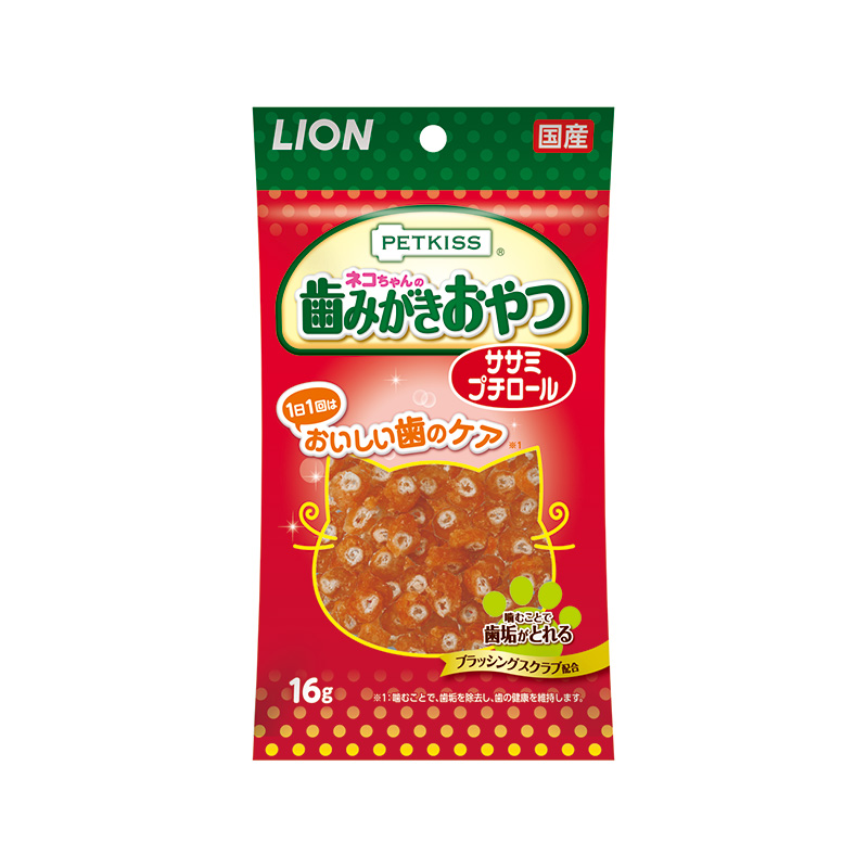 PETKISS ネコちゃんの歯みがきおやつ ササミプチロール 16g