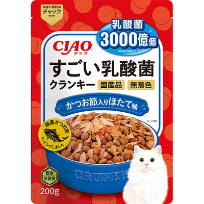 CIAO すごい乳酸菌クランキー かつお節入り ほたて味 200g