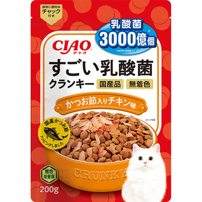 CIAO すごい乳酸菌クランキー かつお節入り チキン味 200g