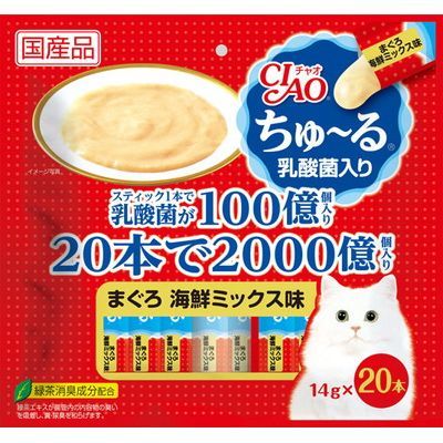 CIAO ちゅーる 乳酸菌入り まぐろ海鮮ミックス味 14g×20本