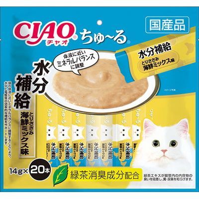 CIAO ちゅーる 水分補給 とりささみ海鮮ミックス味 14g×20本