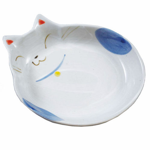 猫用食器 猫の耳 青