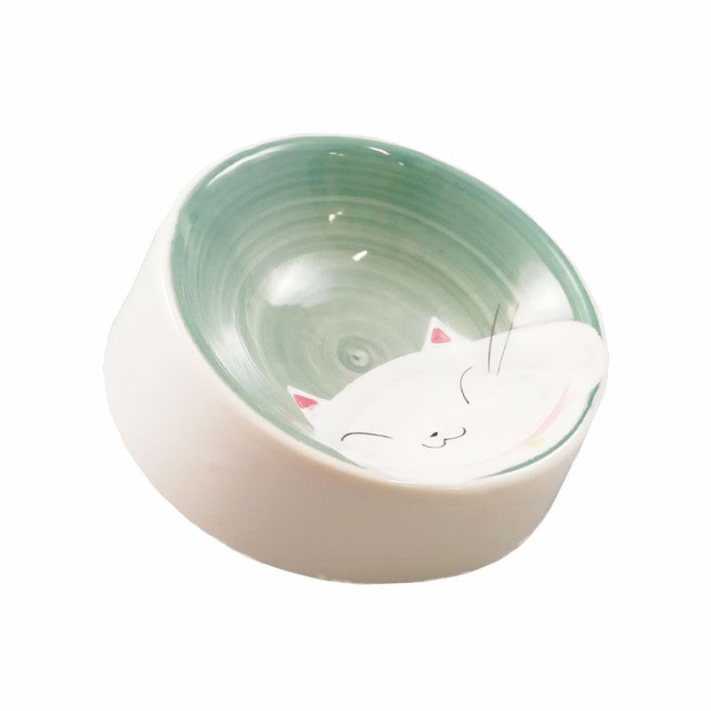 猫用食器 猫の耳 Mタイプ 青