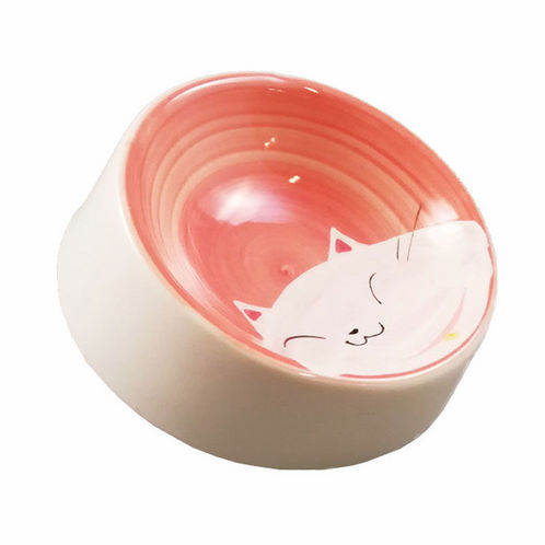 猫用食器 猫の耳 Mタイプ 赤