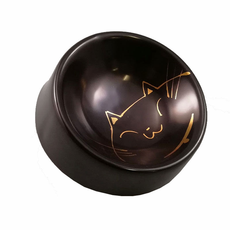 猫用食器 猫の耳 Mタイプ 黒