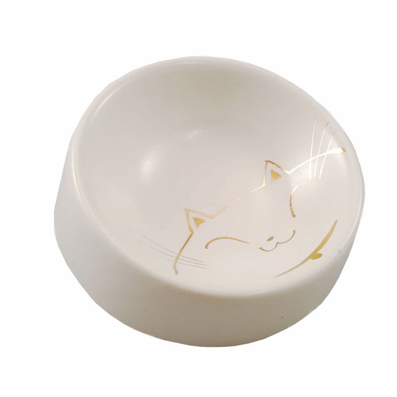 猫用食器 猫の耳 Mタイプ 白