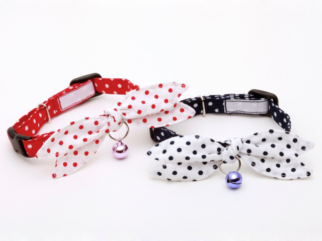猫用首輪 ドットリボン