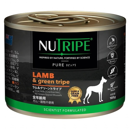 ニュートライプ ピュア ラム＆グリーントライプ 185g 全年齢用