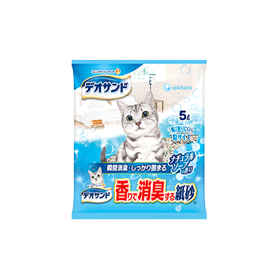 デオサンド 香りで消臭する紙砂 ナチュラルソープの香り 5L