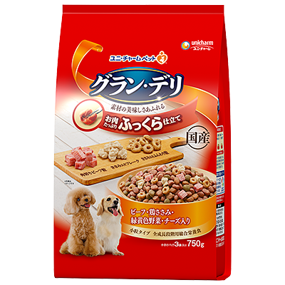 グラン・デリ ふっくら仕立て ビーフ・鶏ささみ・緑黄色野菜・チーズ・角切りビーフ粒入り 750g/1.7kg （ 750g ）
