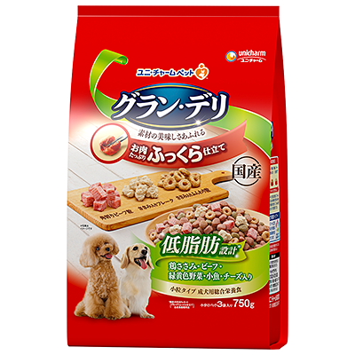 グラン・デリ ふっくら仕立て 低脂肪 鶏ささみ・ビーフ・緑黄色野菜・小魚・角切りビーフ粒入り 750g/1.7kg （ 750g ）