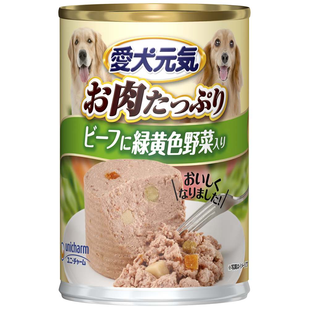 愛犬元気 缶味わいと健康プラス　ビーフ&緑黄色野菜入り 375g