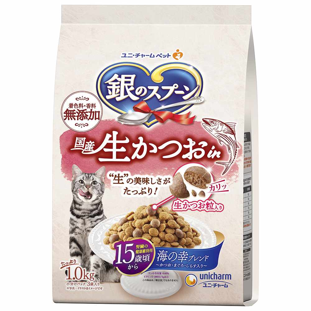 【3月31日終売予定】銀のスプーン 国産生かつおin　15歳頃から 1.0kg