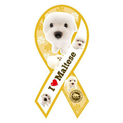THE DOG リボンマグネット マルチーズ