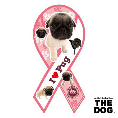 THE DOG リボンマグネット パグ