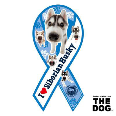THE DOG リボンマグネット シベリアン・ハスキー
