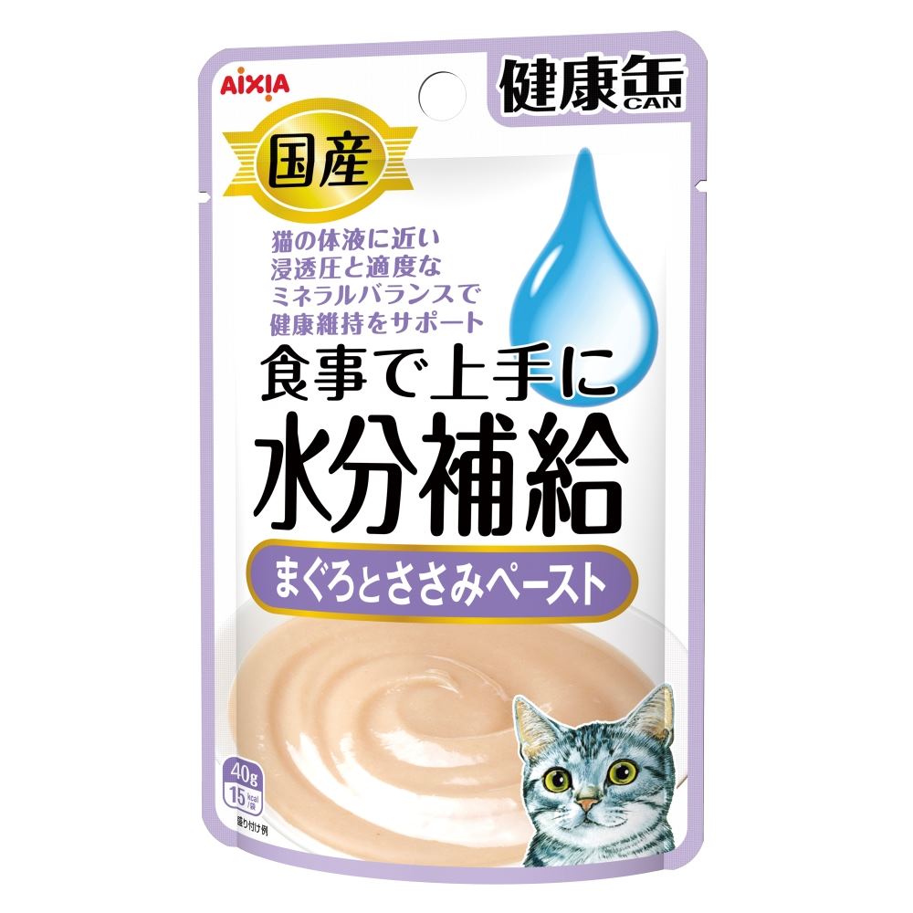 国産　健康缶パウチ 水分補給　まぐろとささみペースト 40g