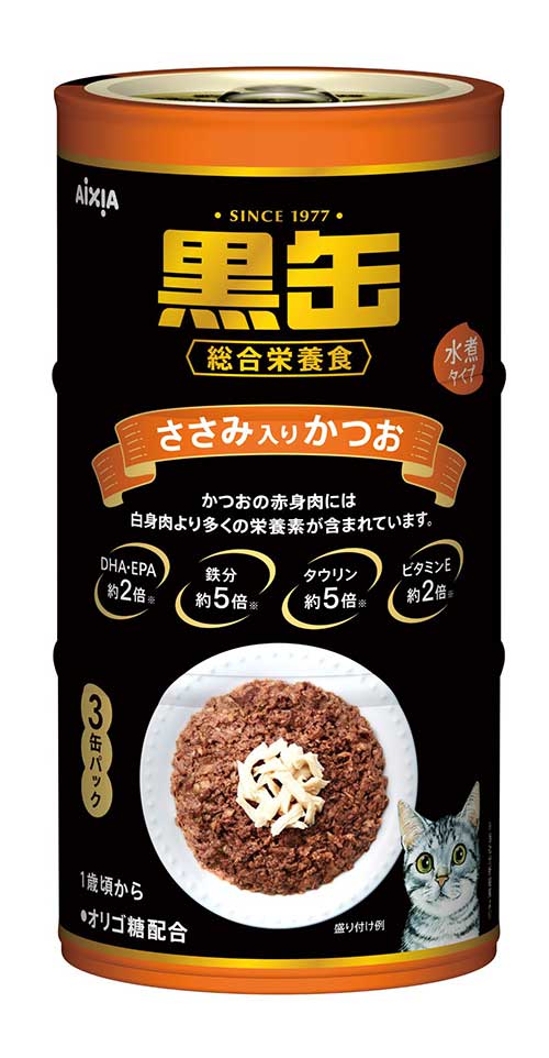黒缶 3P ささみ入り かつお 160g×3P