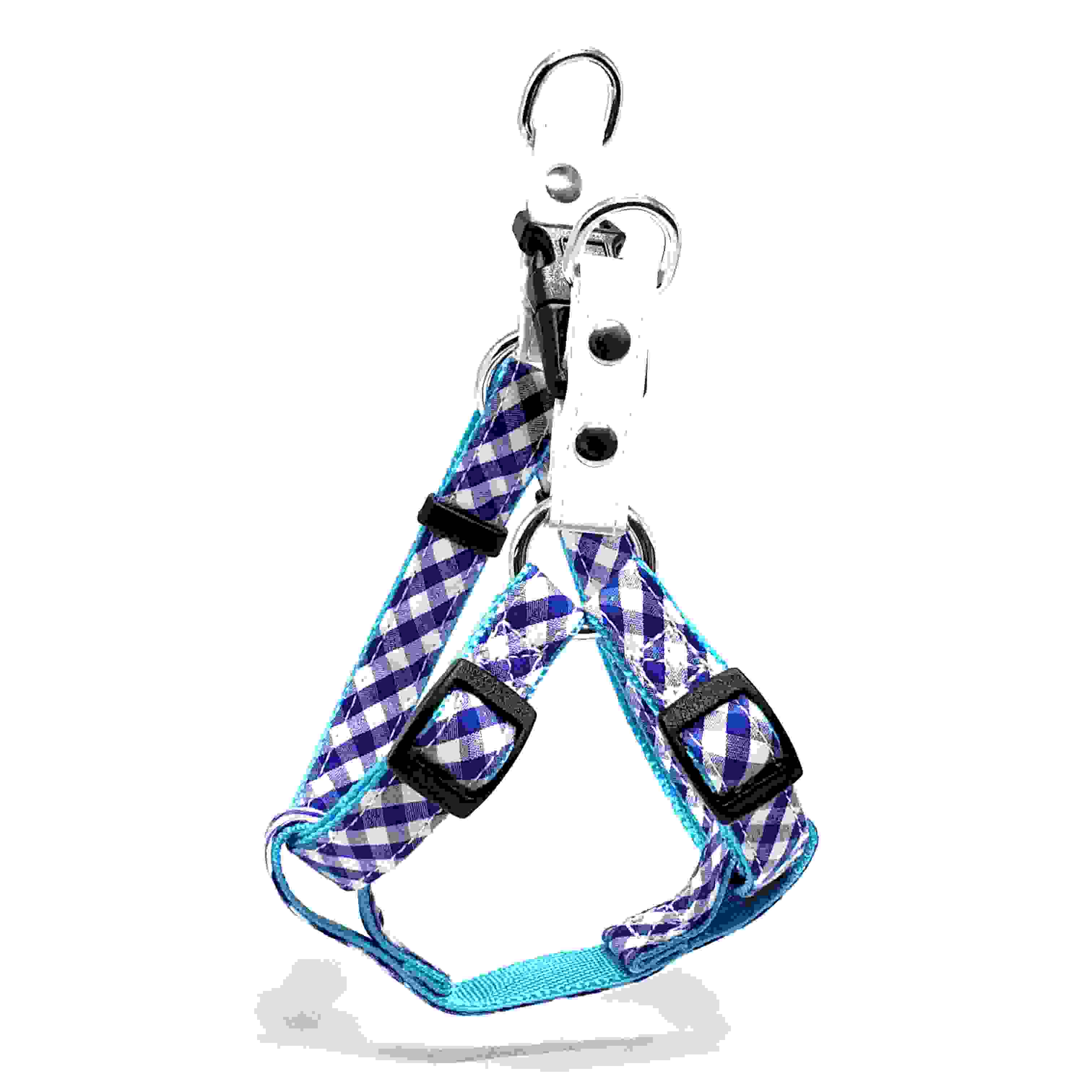 LEADOG NEWギンガムチェックカンタンハーネス SS　ブルー