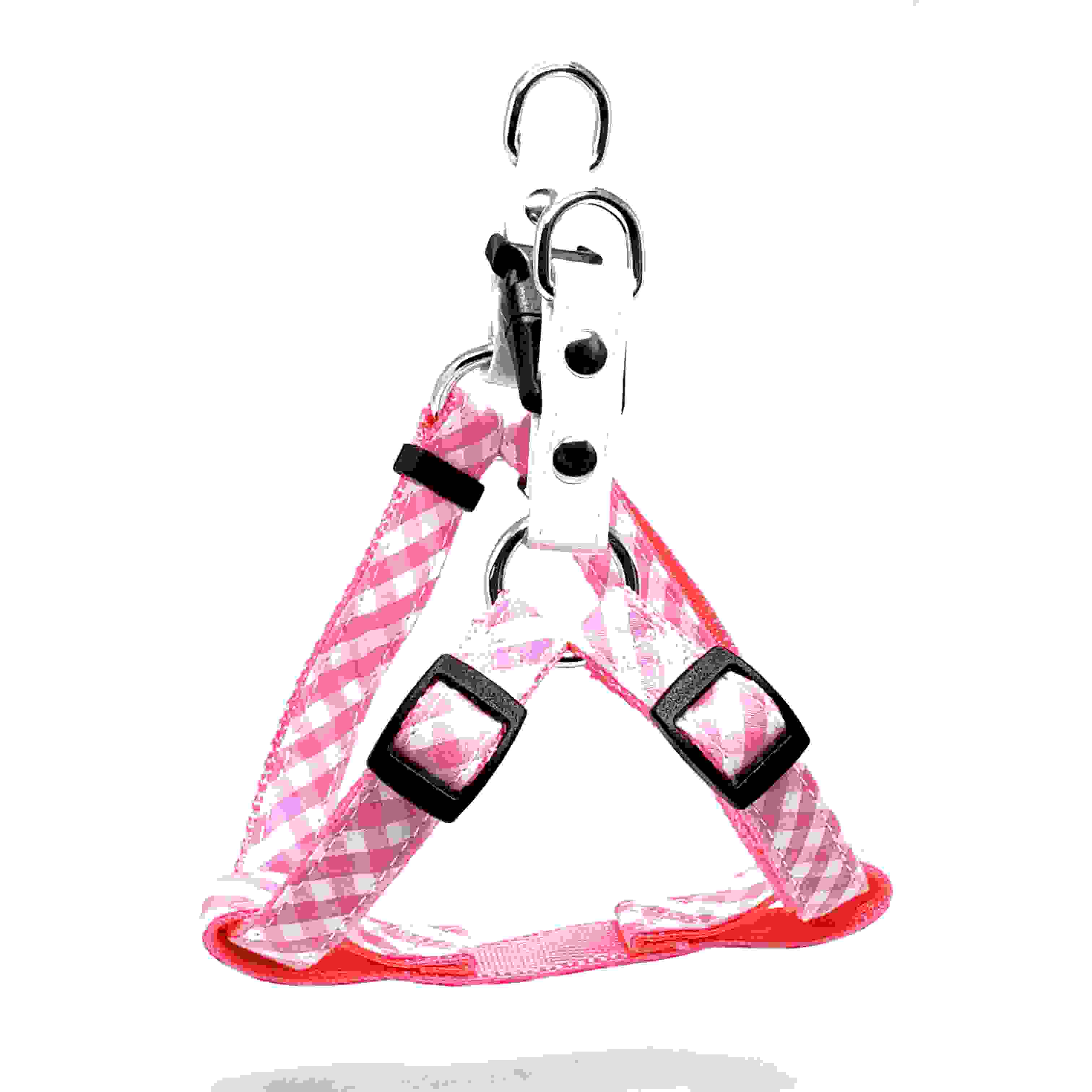 LEADOG NEWギンガムチェックカンタンハーネス S　ピンク