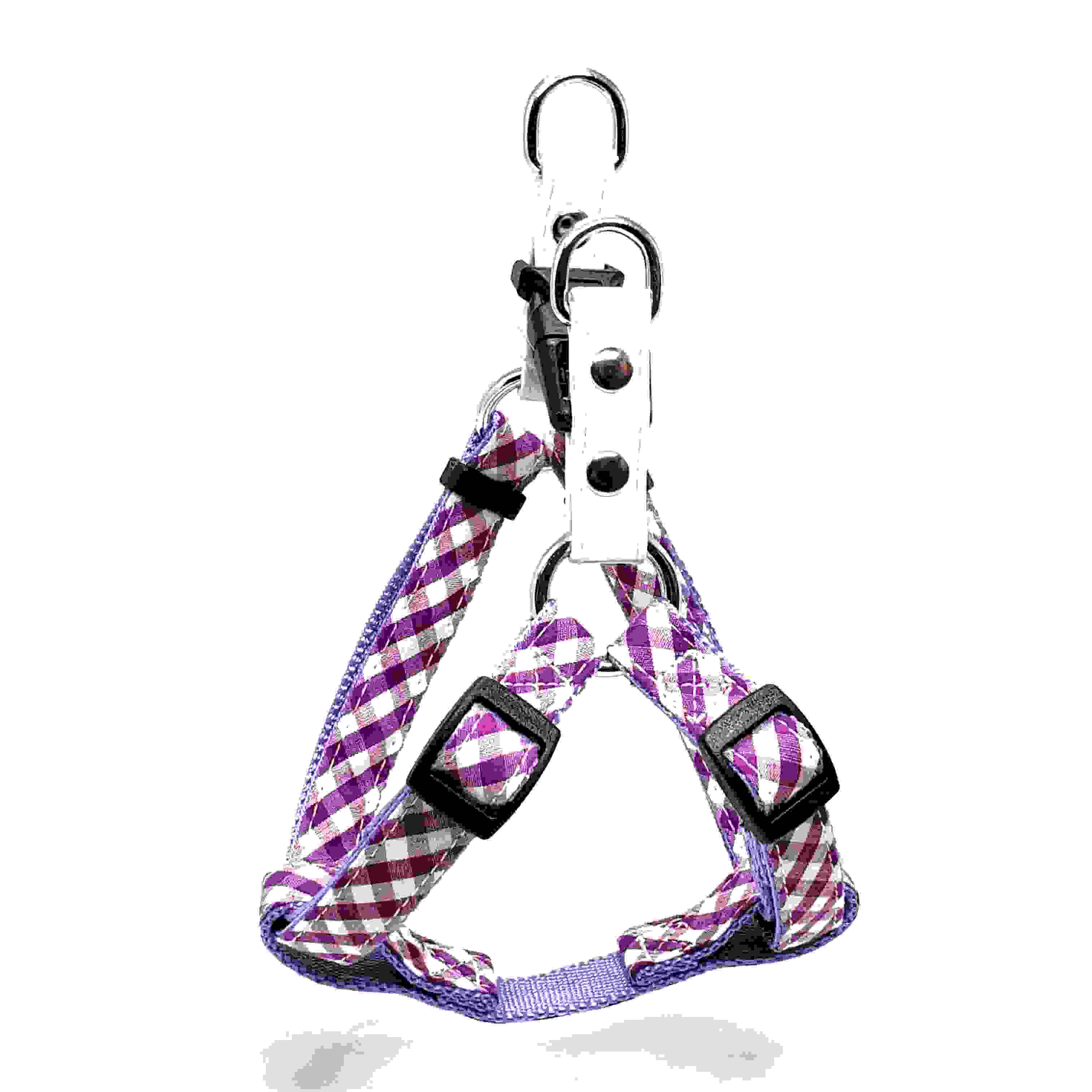 LEADOG NEWギンガムチェックカンタンハーネス S　パープル