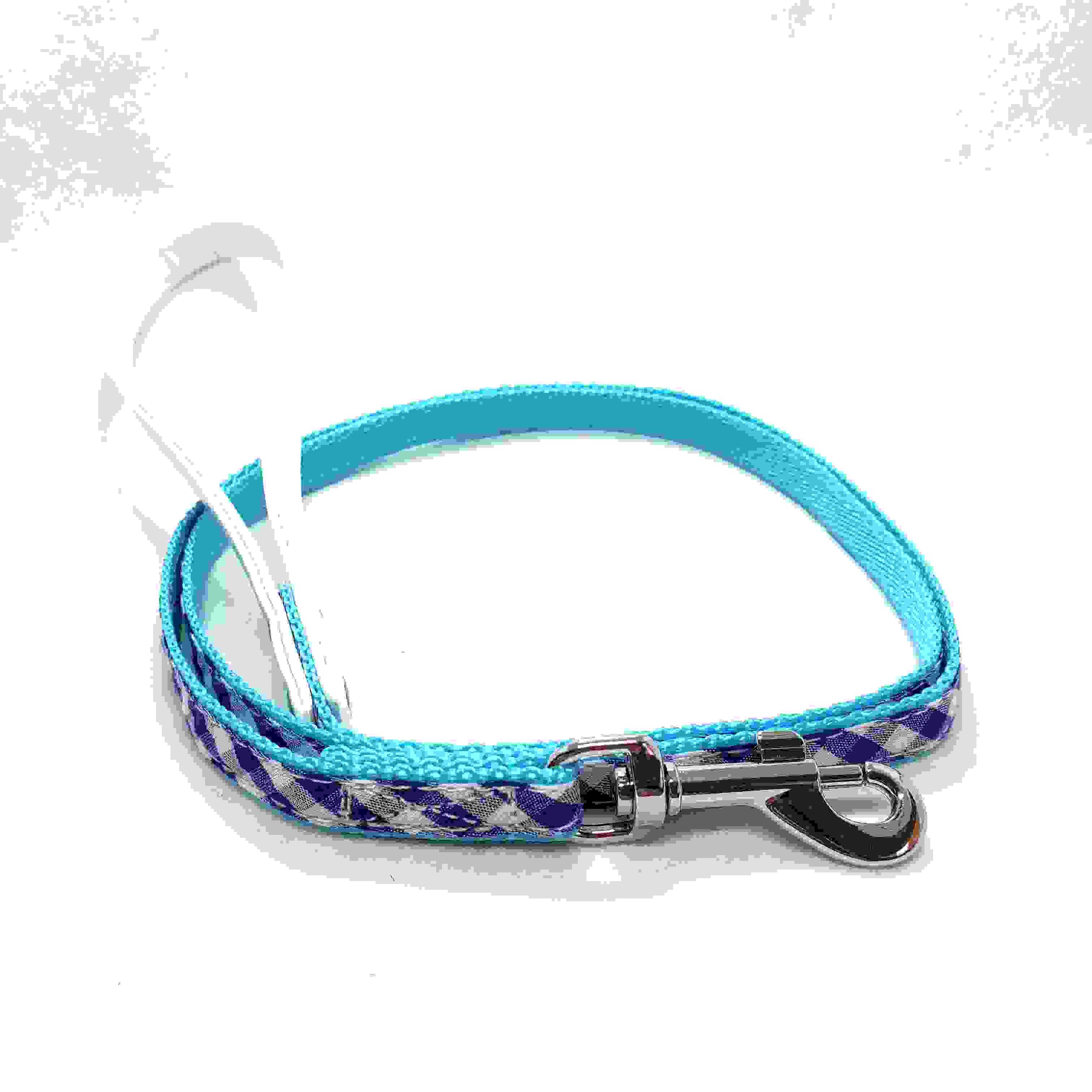 LEADOG NEWギンガムチェックリード SS　ブルー