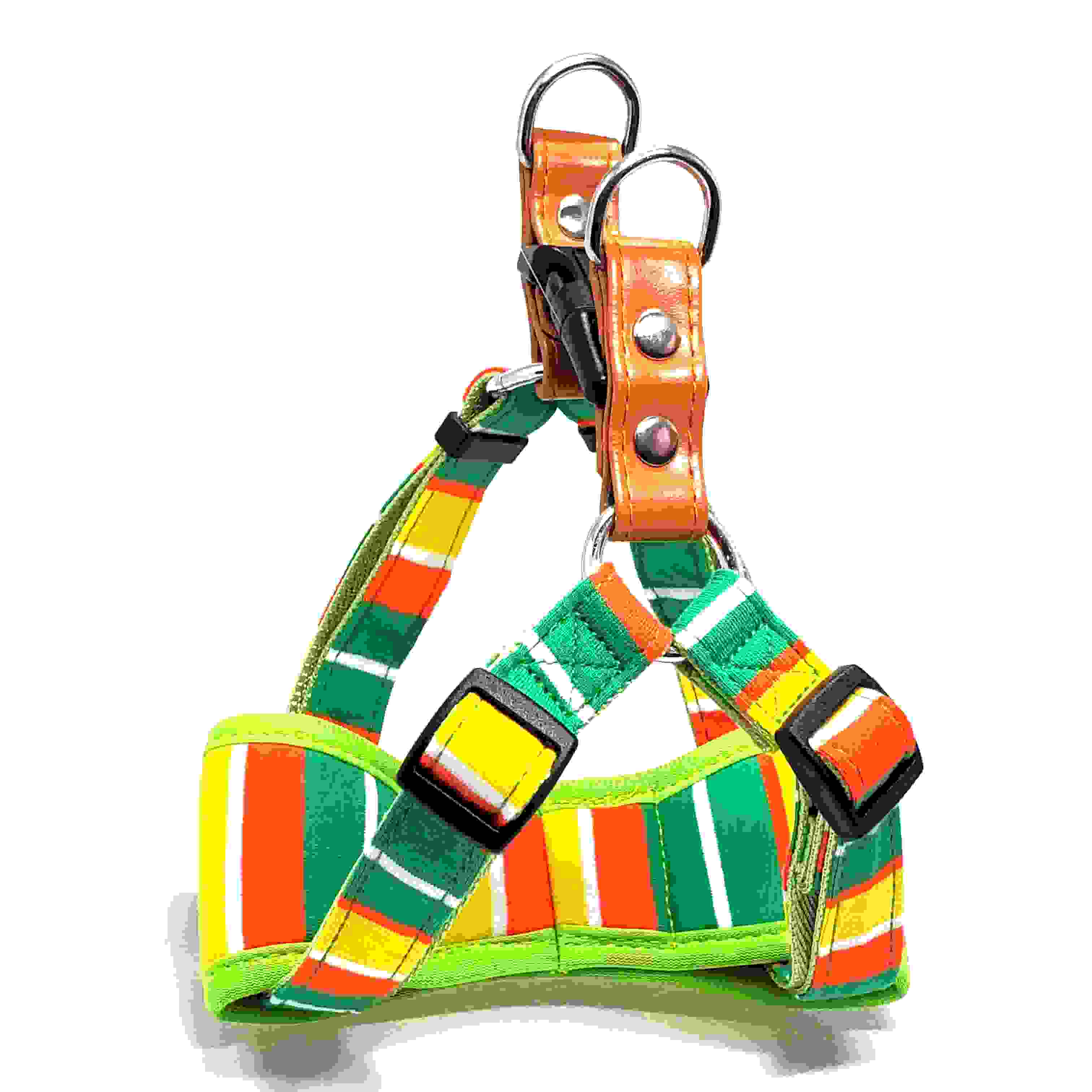 LEADOG パステルボーダーカンタンソフトハーネス L　グリーン