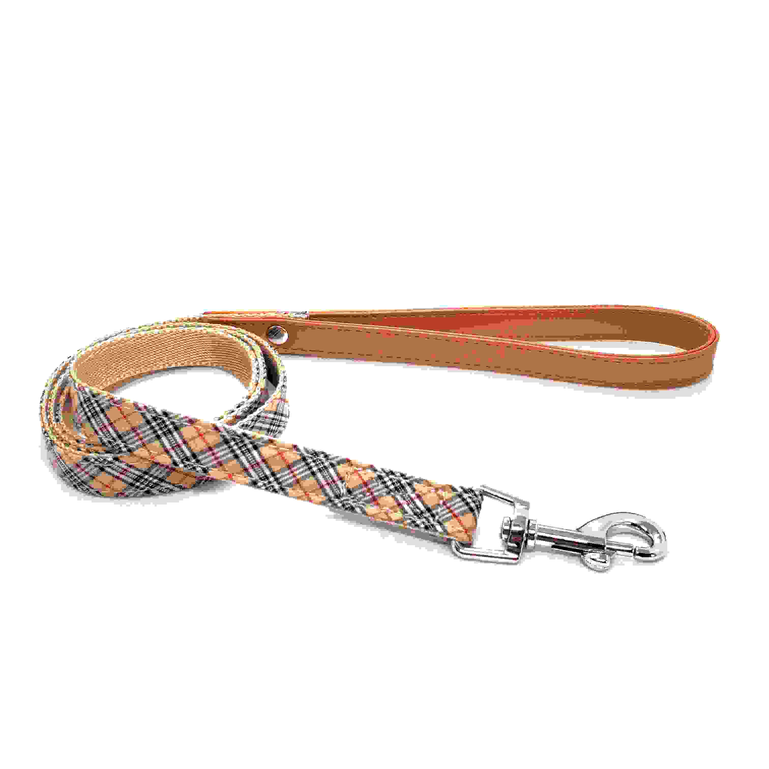 LEADOG Bチェックリード M　ブラウン