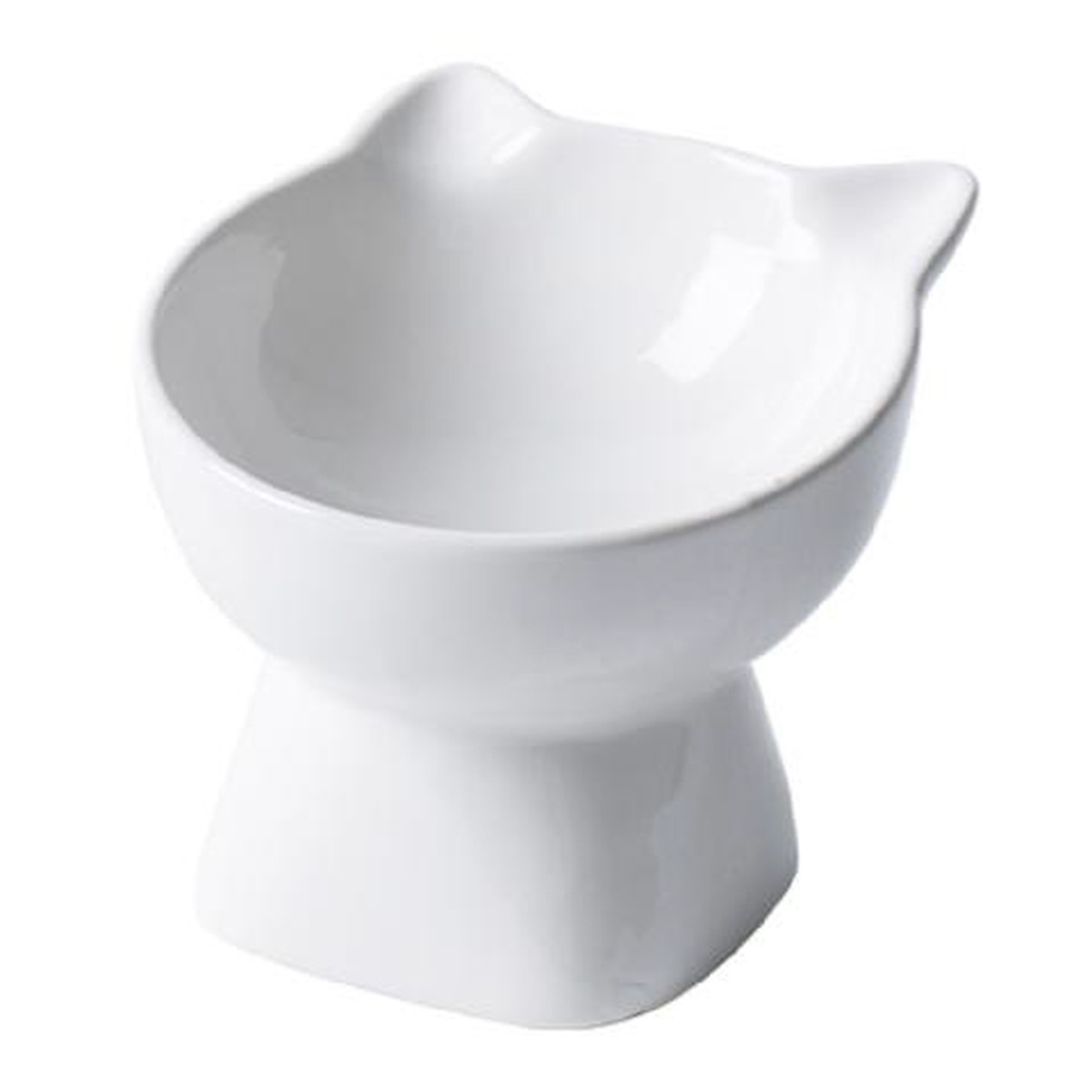 Petifam 猫型フードボウル ハイ 各色 （ホワイト）